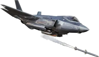 Fighter firing a missile